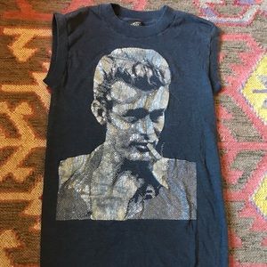 Vintage 70’s James Dean Silver and Black Tank